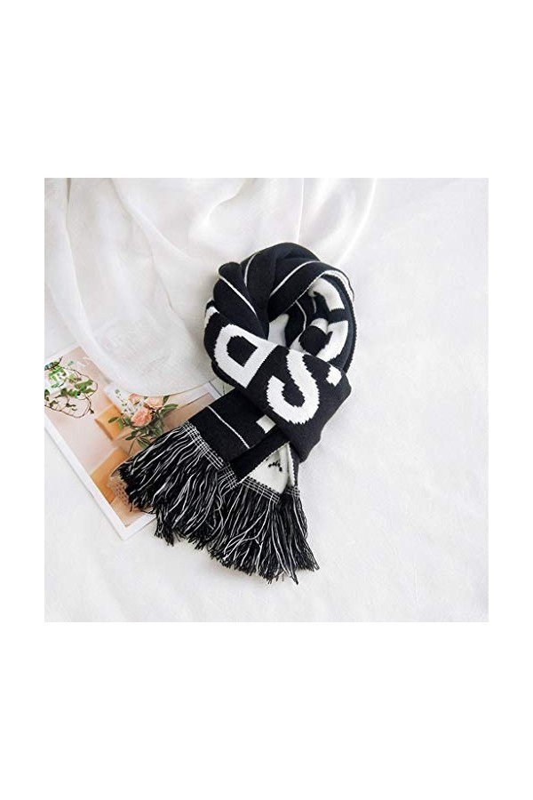 Lettres Double Face Gland Écharpe Tricoté Laine Longue Femmes et Homme Hiver Épaissir Chaud Doux Châles Wraps Femme Écharpe