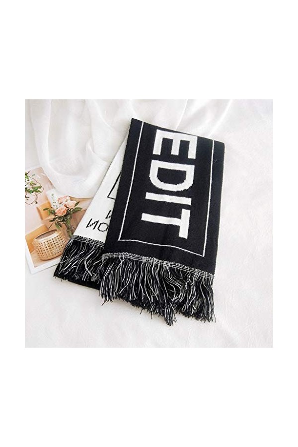 Lettres Double Face Gland Écharpe Tricoté Laine Longue Femmes et Homme Hiver Épaissir Chaud Doux Châles Wraps Femme Écharpe