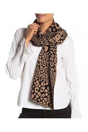 Michael Kors Écharpe imprimé léopard pour femme Camel foncé 
