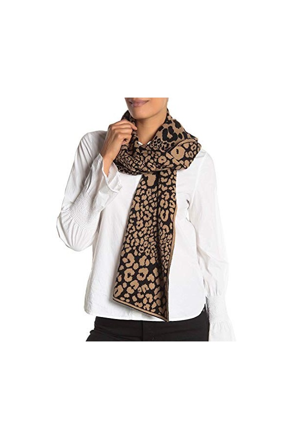 Michael Kors Écharpe imprimé léopard pour femme Camel foncé 