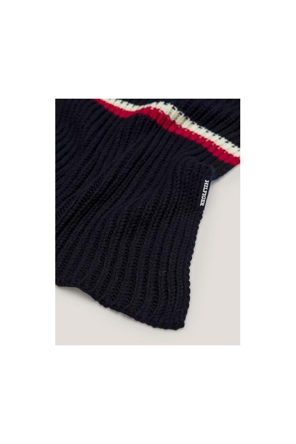 Tommy Hilfiger TH Monotype Écharpe épaisse en tricot Bleu spatial, Bleu espace