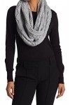 MICHAEL KORS Pointelle Cable Knit Infinity Scarf Pearl Heather Grey