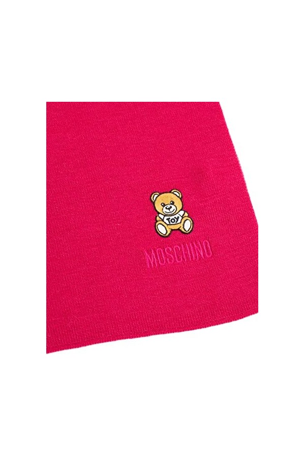 MOSCHINO femme Teddy écharpe en laine fuchsia