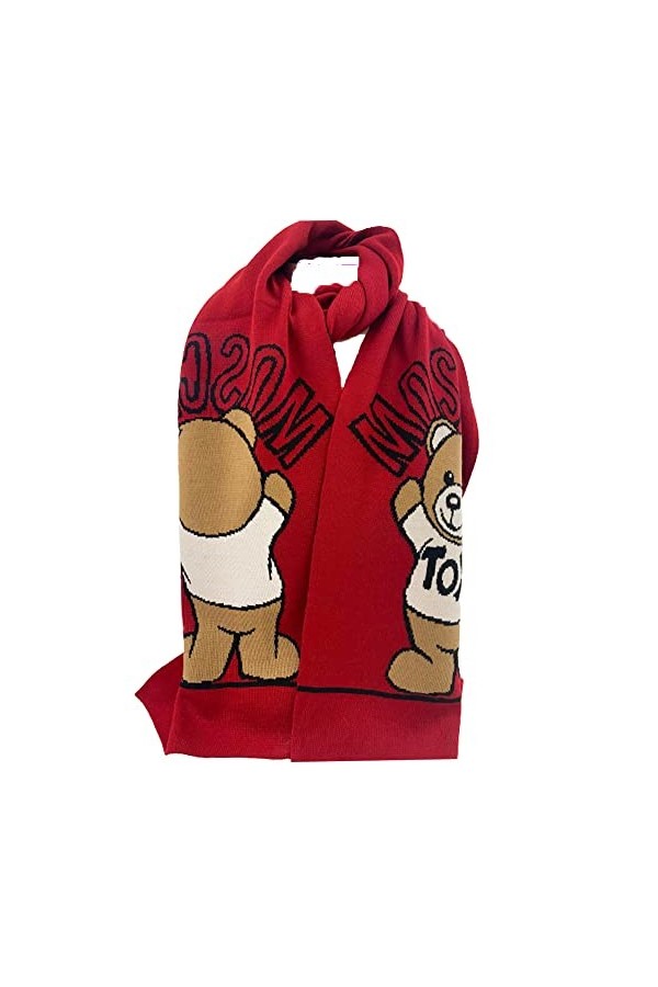 Moschino Écharpe en peluche rouge, rouge, 30x180cm