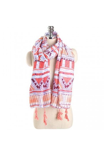 Dames Foulards de mode pour femmes Écharpe à motifs géométriques Grande écharpe en soie à franges Écharpe pour femmes Écharpe