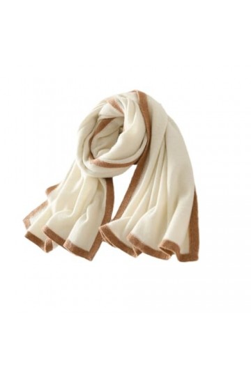 TZUFA Écharpe tricotée en cachemire solide pour femmes, écharpe dautomne et dhiver pour hommes, écharpe douce et chaude