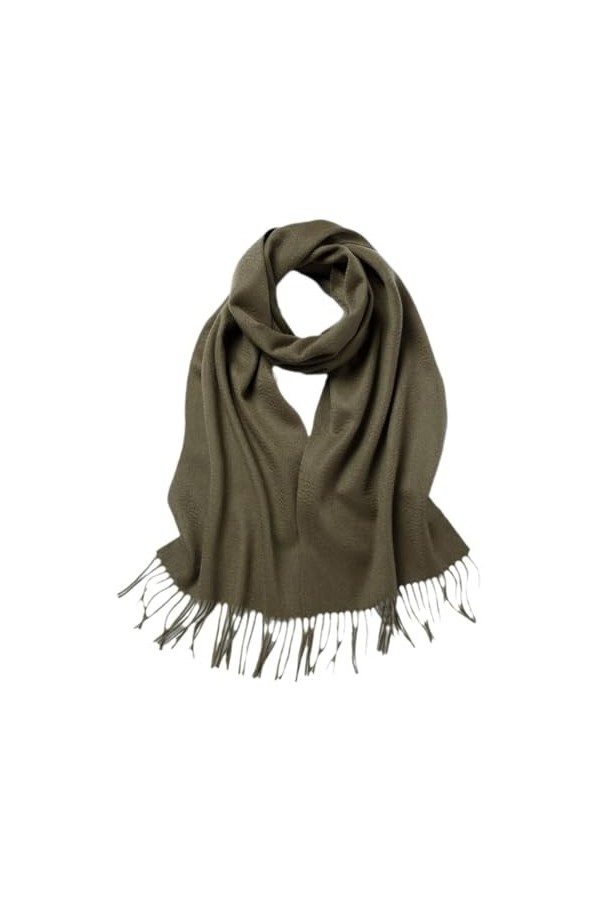 TZUFA Écharpe Pashmina de luxe unisexe pour femmes, couleur unie, chaude, épaisse et douce, longue, en cachemire, automne hiv