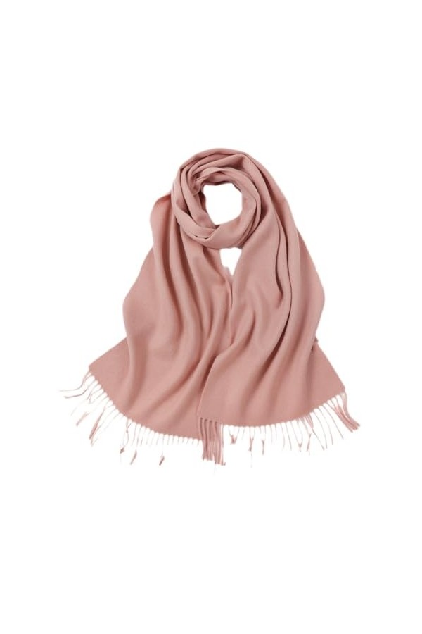 TZUFA Écharpe Pashmina de luxe unisexe pour femmes, couleur unie, chaude, épaisse et douce, longue, en cachemire, automne hiv