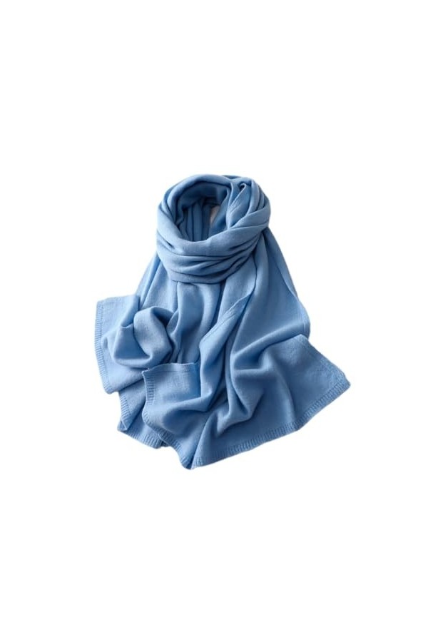 TZUFA Écharpe tricotée en cachemire pour femmes, écharpe douce et solide pour hommes et femmes, écharpe chaude et solide pour