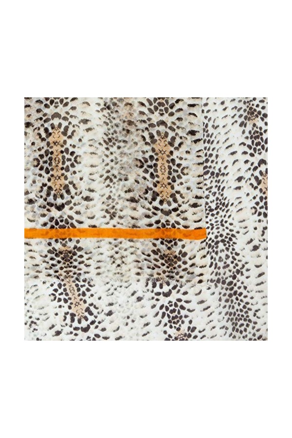 CODELLO Écharpe pour femme - Brillance élégante - Imprimé animal - 90 % modal, 10 % soie - 100 x 180 cm - Beige - One Size