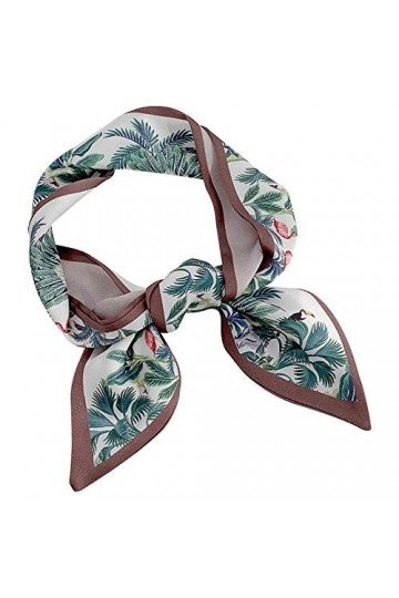 TONZN Petite écharpe carrée pour femme, longue écharpe en soie pointue assortie, écharpe carrée unie en mousseline de soie v