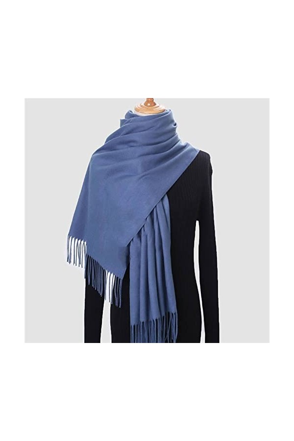 Écharpe Femme - Longue Écharpe Hiver Femme Cachemire Classique Solide Pashmina Feeling Gland Châle Hiver Chaud Écharpes Grand