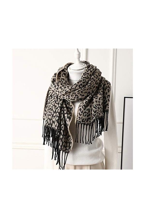 Samnuerly Écharpe Femme - Mode Imprimé Femmes Écharpe Hiver Chaud Écharpes en Cachemire Dame Tricot Châles Foulard Femme Écha