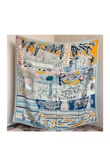 Echarpe Châle Foulard Etole Écharpe Carrée En Cachemire, Écharpe En Soie De Mûrier, Châle Chaud Dhiver Épais Pour Femmes Éch