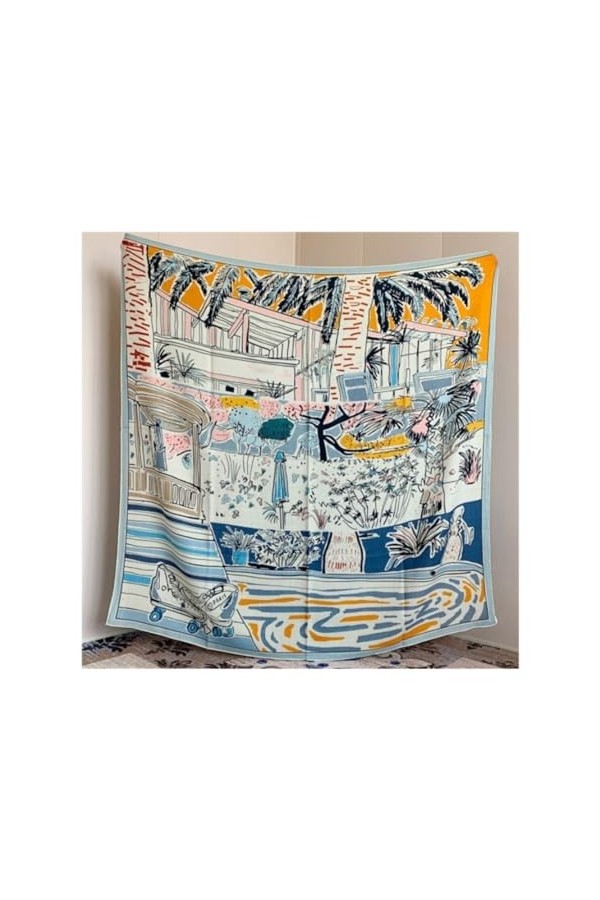 Echarpe Châle Foulard Etole Écharpe Carrée En Cachemire, Écharpe En Soie De Mûrier, Châle Chaud Dhiver Épais Pour Femmes Éch