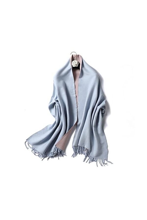 Écharpe Femme - Écharpe Longue Hiver Femme Bicolore Cachemire Classique Solide Pashmina Feeling Châle Hiver Écharpes Chaudes 