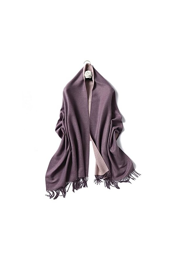 Écharpe Femme - Écharpe Longue Hiver Femme Bicolore Cachemire Classique Solide Pashmina Feeling Châle Hiver Écharpes Chaudes 