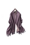 Écharpe Femme - Écharpe Longue Hiver Femme Bicolore Cachemire Classique Solide Pashmina Feeling Châle Hiver Écharpes Chaudes 