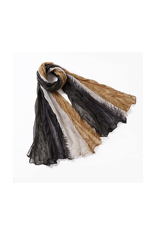 Samnuerly Écharpe pour Femme – Écharpe froissée avec dégradé de Couleur et écharpe dhiver pour Femme, châle léger, imprimé d