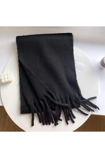 Samnuerly Écharpe pour Femme - Écharpe dhiver Garder au Chaud Laine Couleur Unie Grand Épaissir Chaud Longue Taille Femmes É