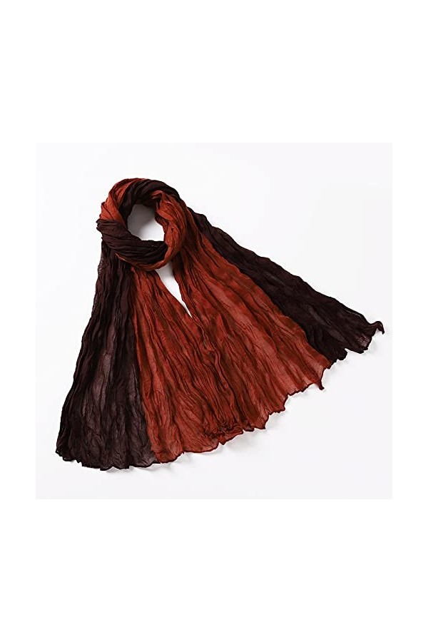 Écharpe pour femme - Écharpe froissée Design de couleur dégradée et écharpe pour femme Écharpe longue Écharpe chaude Cape Cad