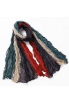 Écharpe pour femme - Écharpe froissée Design de couleur dégradée et écharpe pour femme Écharpe longue Écharpe chaude Cape Cad