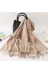Écharpe Femme - Hiver Printemps Femme Écharpe Cachemire Classique Solide Pashmina Feeling Châle Hiver Chaud Écharpes Grandes 