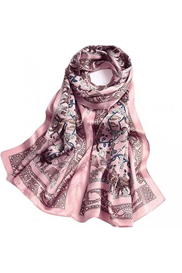 RILOOP Foulards en soie, écharpe élégante en soie de mûrier pour femmes, écharpes légères et douces chaque saison pour lhive