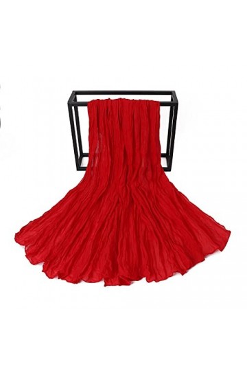 Samnuerly Écharpe pour Femmes - Écharpe froissée de Couleur Unie pour Femmes Écharpes élégantes Couleurs dégradées Mode légèr