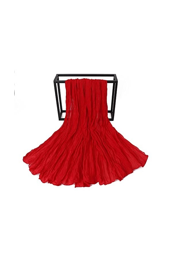 Samnuerly Écharpe pour Femmes - Écharpe froissée de Couleur Unie pour Femmes Écharpes élégantes Couleurs dégradées Mode légèr