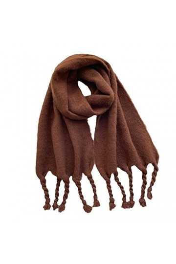 Écharpe pour femme - Longue écharpe en laine dhiver pour garder au chaud Couleur unie Grand Épaissir Chaud Longue Taille Éch