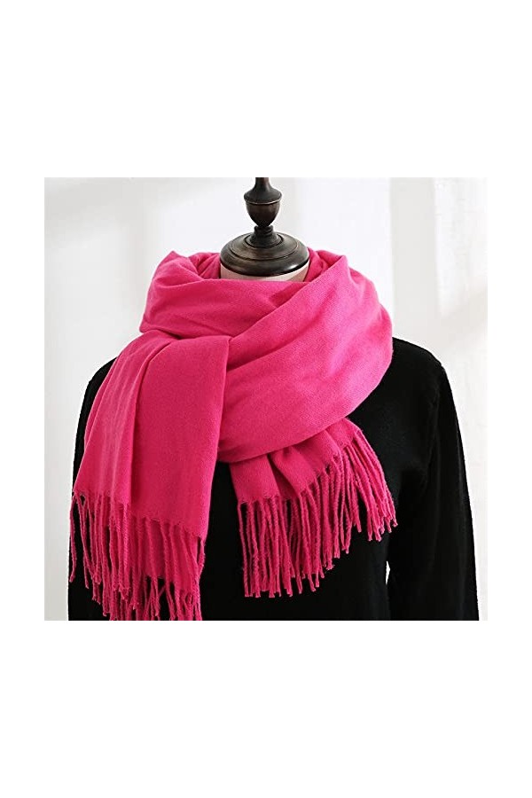 Écharpe pour femme - Écharpes longues et légères dhiver Grandes enveloppes Écharpe de couleur unie Femmes Dames Légères Long
