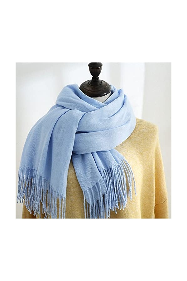 Écharpe pour femme - Écharpes longues et légères dhiver Grandes enveloppes Écharpe de couleur unie Femmes Dames Légères Long