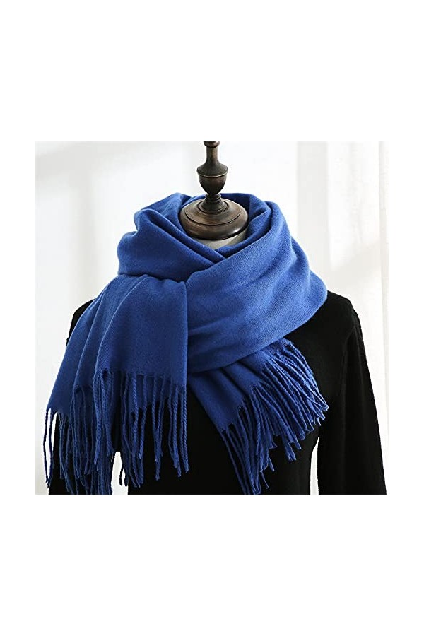 Écharpe pour femme - Écharpes longues et douces dhiver Grandes enveloppes Écharpe de couleur unie Femmes Dames Légères Longu