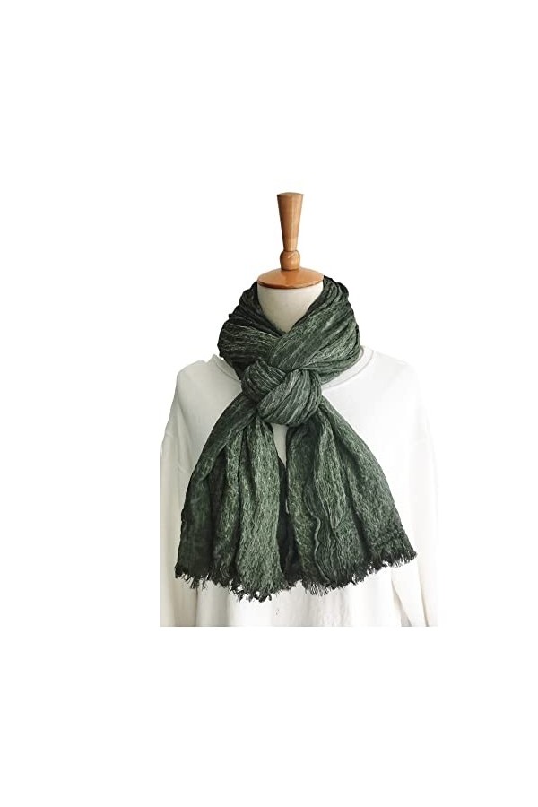 Écharpe pour femmes - Style unisexe Écharpe dhiver Coton uni Couleur unie Écharpes pour femmes Châle Vintage Chaud Hommes Éc