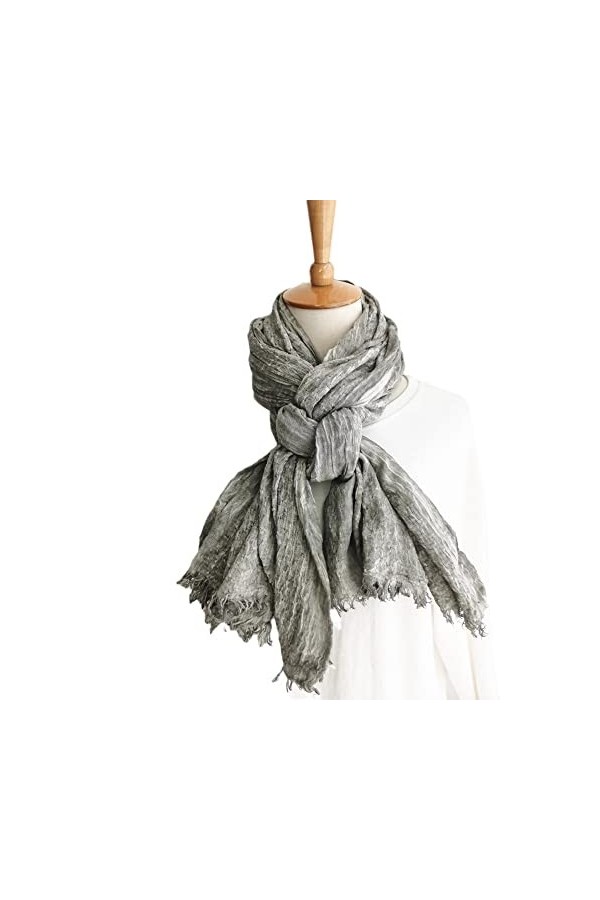 Écharpe pour femmes - Style unisexe Écharpe dhiver Coton uni Couleur unie Écharpes pour femmes Châle Vintage Chaud Hommes Éc