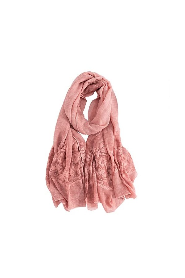 Écharpe pour femme - Écharpes dhiver Dirty Dyed Soft Plain Châle Doux Foulard Viscose Broderie Écharpe Hiver Wrap Châles Mod