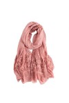 Écharpe pour femme - Écharpes dhiver Dirty Dyed Soft Plain Châle Doux Foulard Viscose Broderie Écharpe Hiver Wrap Châles Mod