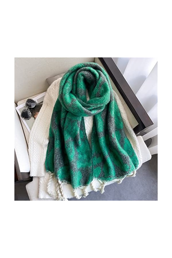 Écharpe pour femme - Écharpes en cachemire pour femmes doux châles et châles en pashmina imprimés longs grands hiver chaud ép