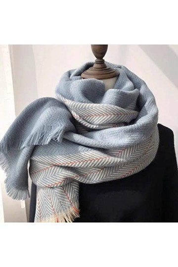 Écharpe pour femme - Écharpe en cachemire dhiver Automne Hiver Écharpe chaude à chevrons pour femme Lady Soft Châles Léger L