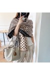 Tbkoly Écharpe de Poncho à la Mode, écharpe léopard dhiver en Cachemire de Luxe for Femme Écharpe à Pois en Cachemire épaiss