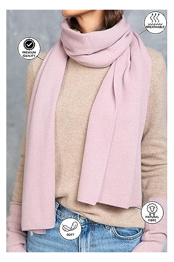 KNITAS Écharpe tricotée en laine mérinos et cachemire pour homme et femme I Écharpe chaude tricotée automne hiver I Écharpe c