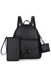 ECOSUSI Petit Sac à Dos Femme Mini Sacs Portés Dos Ados Elegant Chic Imperméable en Cuir PU, Style Loisir Ville Collège, Ense