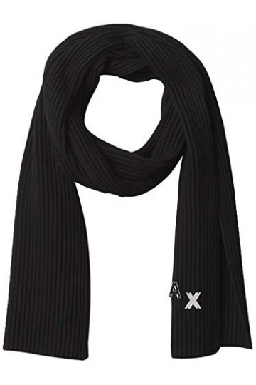 AX Armani Exchange Écharpe plissée pour femme avec initiale Ax - noir - taille unique