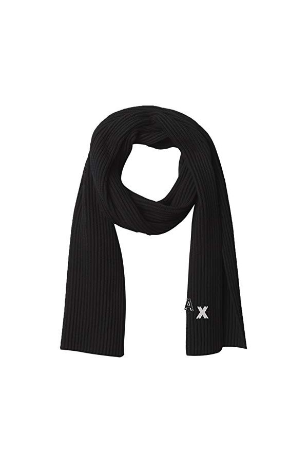 AX Armani Exchange Écharpe plissée pour femme avec initiale Ax - noir - taille unique