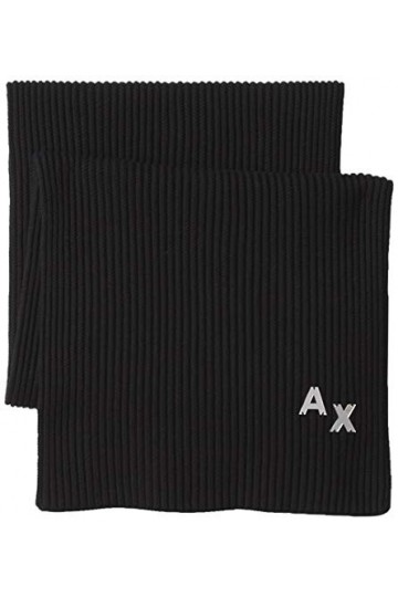 AX Armani Exchange Écharpe plissée pour femme avec initiale Ax - noir - taille unique