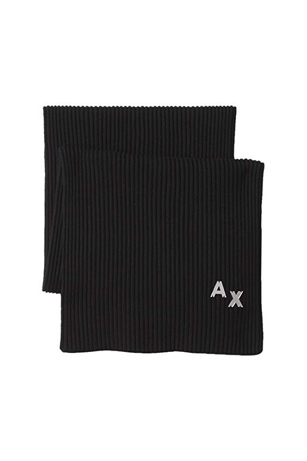 AX Armani Exchange Écharpe plissée pour femme avec initiale Ax - noir - taille unique