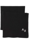AX Armani Exchange Écharpe plissée pour femme avec initiale Ax - noir - taille unique
