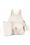 ECOSUSI Petit Sac à Dos Femme Mini Sacs Portés Dos Ados Elegant Chic Imperméable en Cuir PU, Style Loisir Ville Collège, Ense