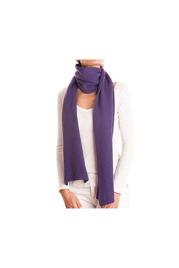 DALLE PIANE CASHMERE - Écharpe à côtes 100% cachemire - Femme/Homme, Couleur: Bleu, Taille unique